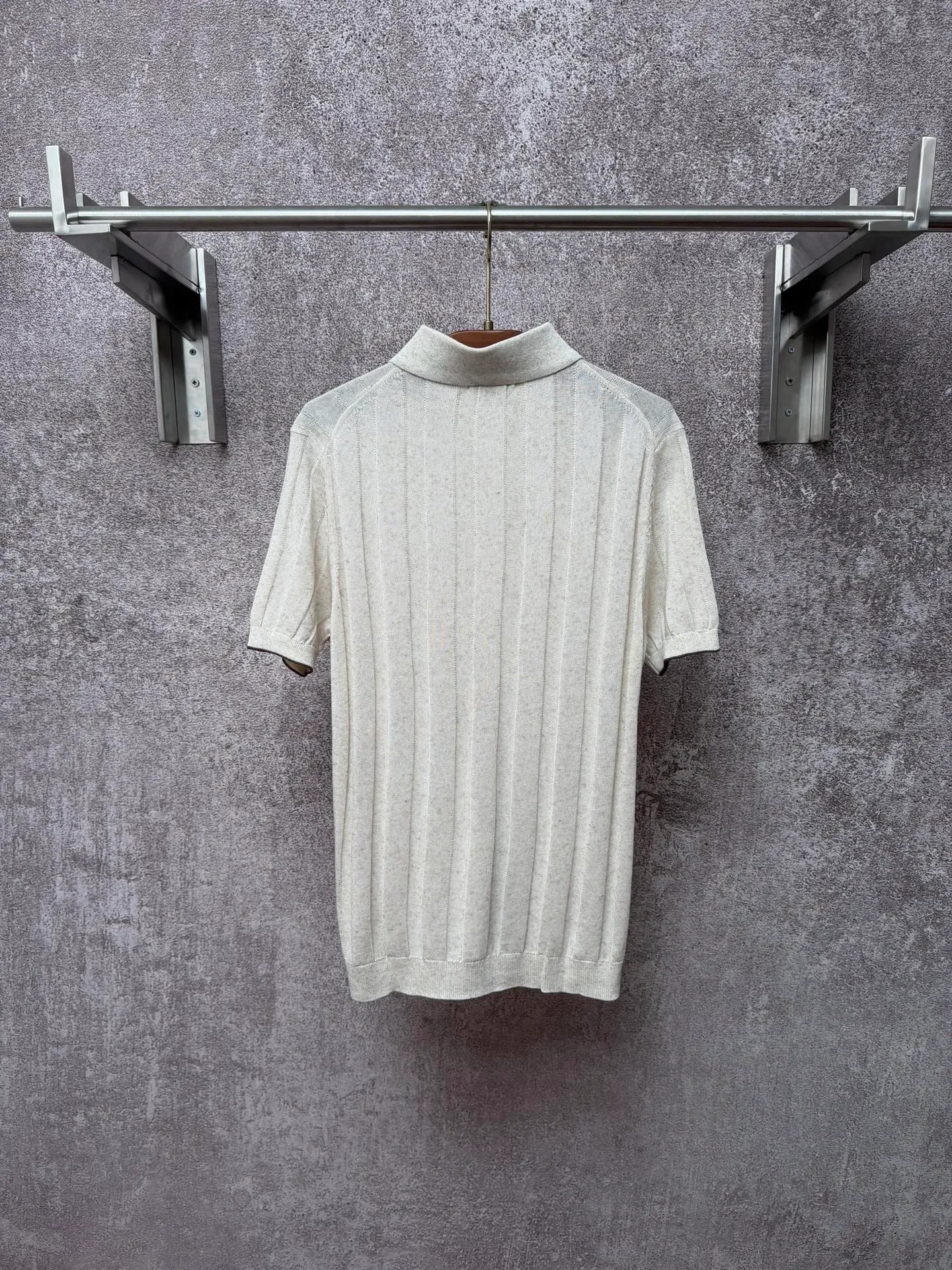 Brunello Cucieli linen old money style lapel button knitted short-sleeved Po Lo shirt Size: S M L XL